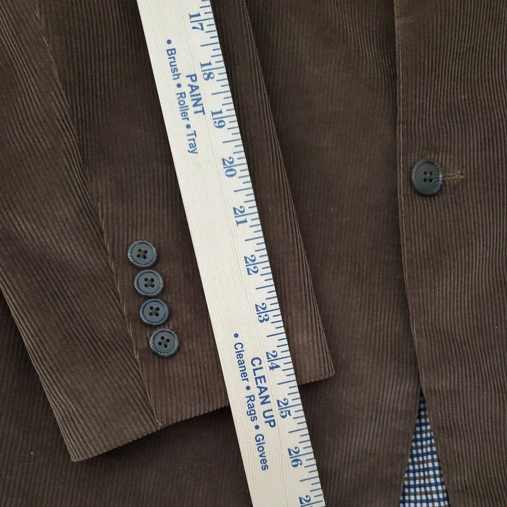 Saddlebred Mens 42 L Two Button Cotton Blazer Brown Corduroy Sport Coat Jacket